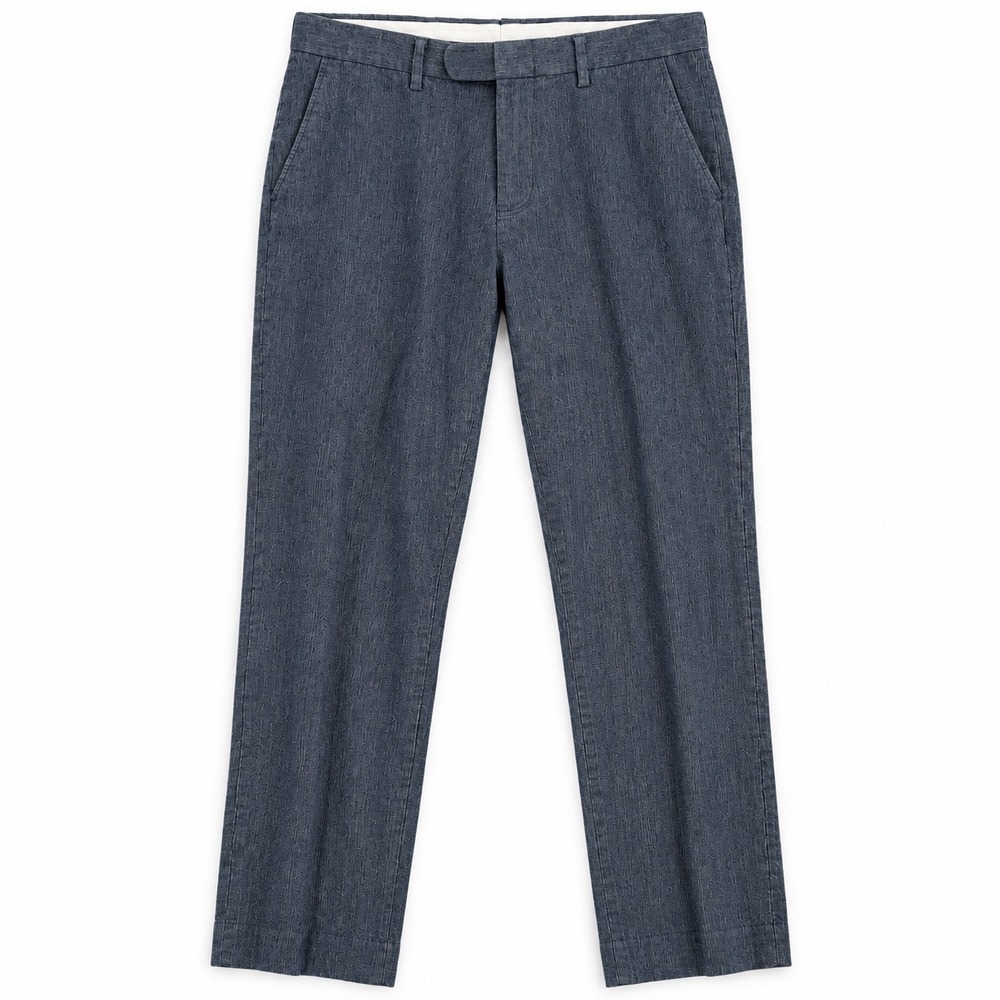 J Crew Linen Blend Pants Mens Size 33 x32 Blue Slim Bedford Chino Chambray C2005